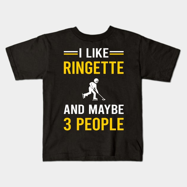 3 People Ringette Kids T-Shirt by Good Day